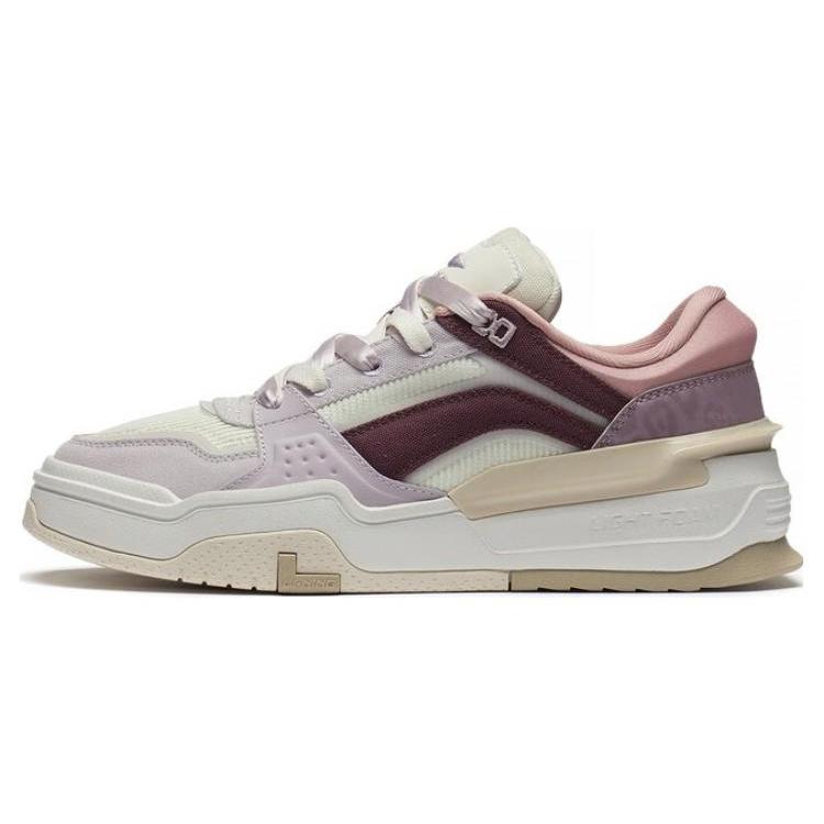 New LiNing Samchen Participate In The Stars Cushioning Warm Low Top Skateboard Shoes Women's White Purple AGCS246-4