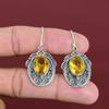 Faceted Citrine Gemstone Earring 925 Sterling Silver Earring Birthstone Jewelry Beautiful Vintage Earring Handmade Earrings Engagement Gifts
