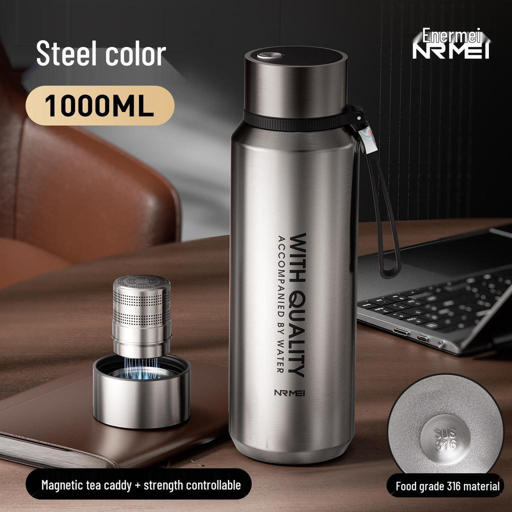 25-Year Men's Insulated Steel Cup: Large Capacity with Magnetic Tea Separator and Infuser