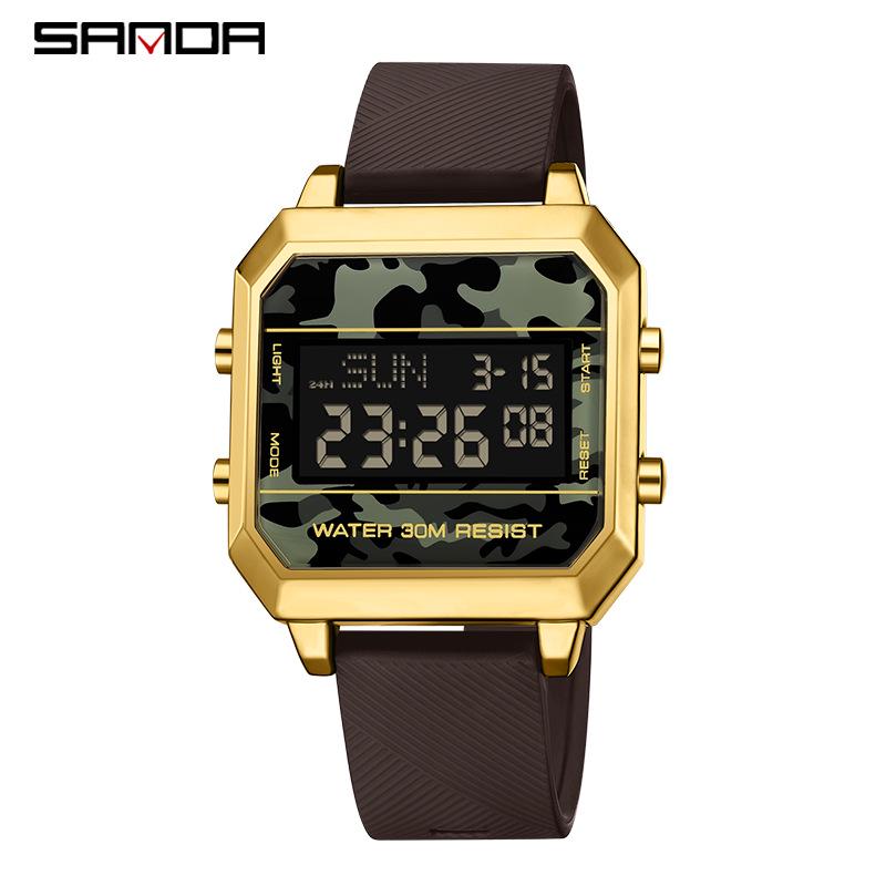 SANDA Men s Tactical Camouflage Small Multifunctional Waterproof Luminous Sports Watch