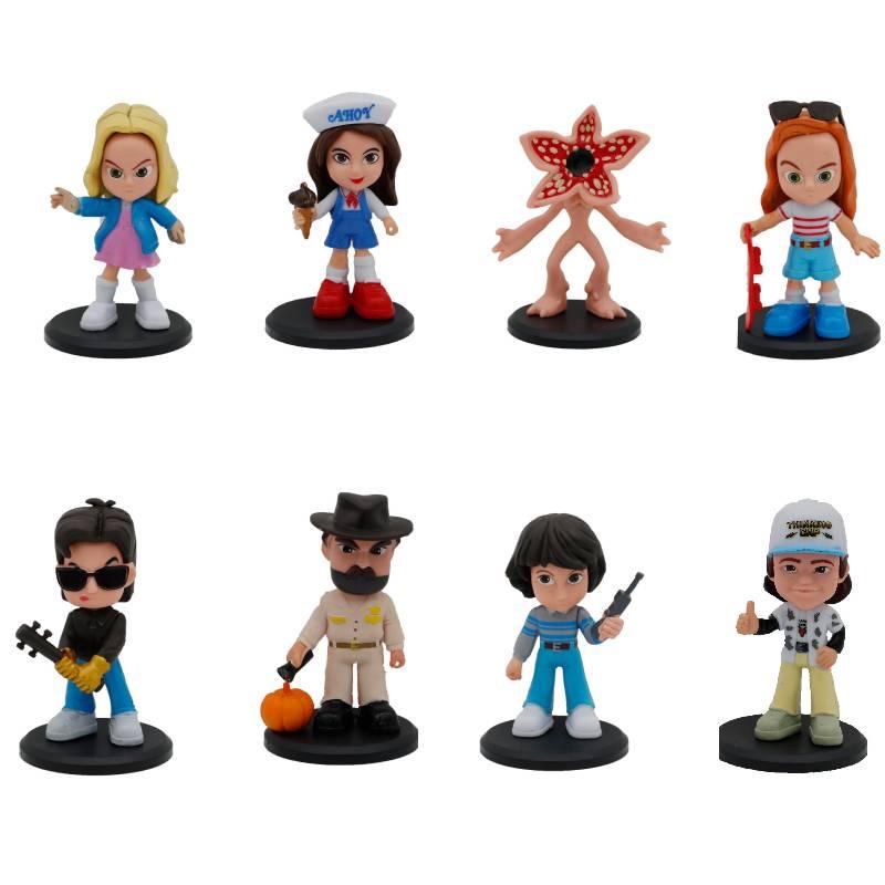 Gorgeous 8pcs Stranger Things Figures Set Steve Cannibal Flower Xmas Model Gift