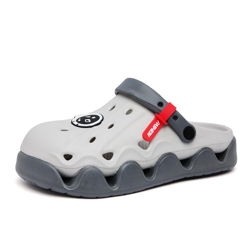 Hole Shoes Men Wear Non-Slip Soft-Soled Bag Head Men'S Slippers Sports Thick-Soled Beach Sandals Men