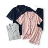 Summer 2025 New Cotton Couple Pajamas Suit Female Short-sleeved Shorts Pajamas Thin Home Service Suit  Pyjamas Women Pink