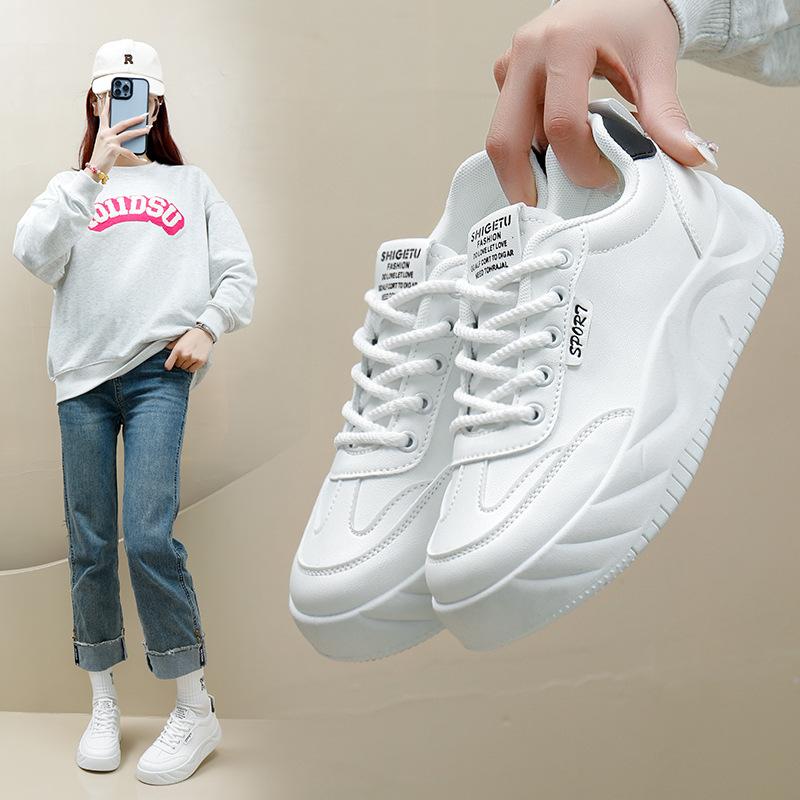 

Весенние белые туфли, новые корейские туфли для студенток, увеличивающие рост, спортивная обувь для скейтбординга, модная повседневная обувь для уличной стрельбы, Ab07