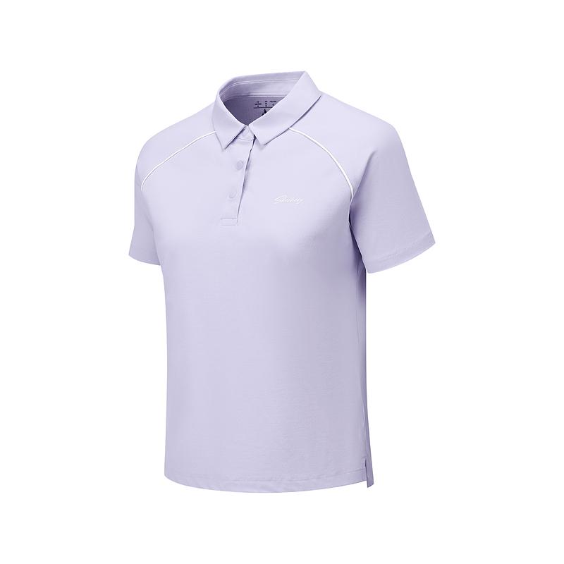 Skechers Godri Slim Fit Simple Quick Dry Breathable Short Sleeve Polo Shirt Women tops Stone-Purple P225W141-00FW S