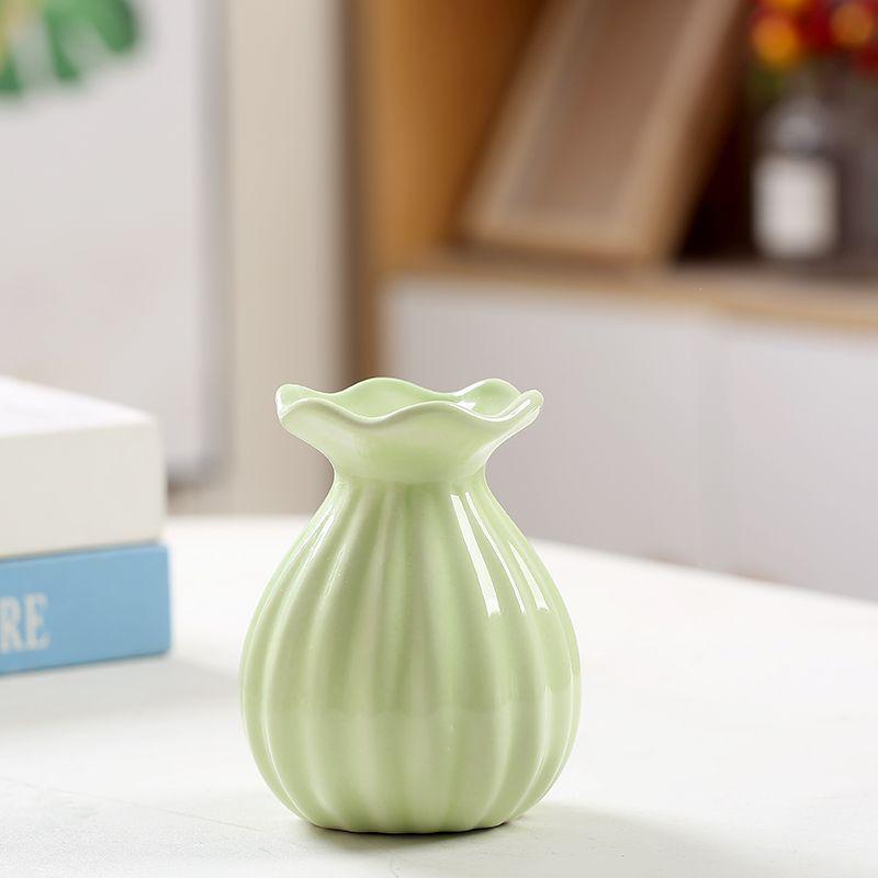 Modern Ins Style Lace Mini Ceramic Vase for Living Room Decor