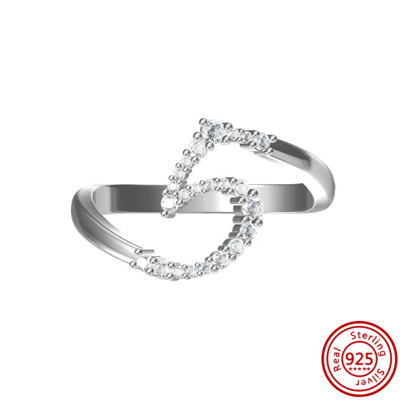 Inel de Deget Inimă Roșie Inele cu Zircon Strălucitor Zircon Spumos Pentru Femei Cupru Sterling 925 Nuntă Logodnă Petrecere Cadouri de Lux