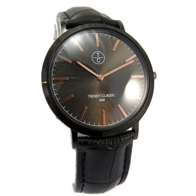 [P5334] - Waterproof Watch 'Trendy' Black (slim)