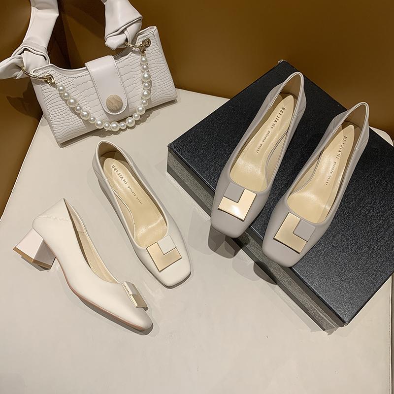 Fashion Women's Comfortable Work Shoes Thick Soles Soft Rubber Upper No Slip Non-slip Design For Office Retail Environments