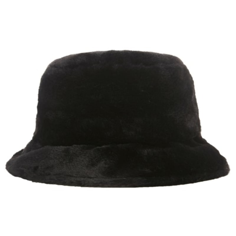 VARZAR Fur Logo Point Bucket Hat Black