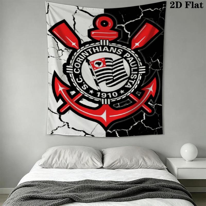 Corinthians Paulista Wandteppich Ästhetisches Wandbehang Gedruckter Stoffdecke Dekorative Wandteppiche für Schlafzimmer Wohnzimmer Heimdekoration