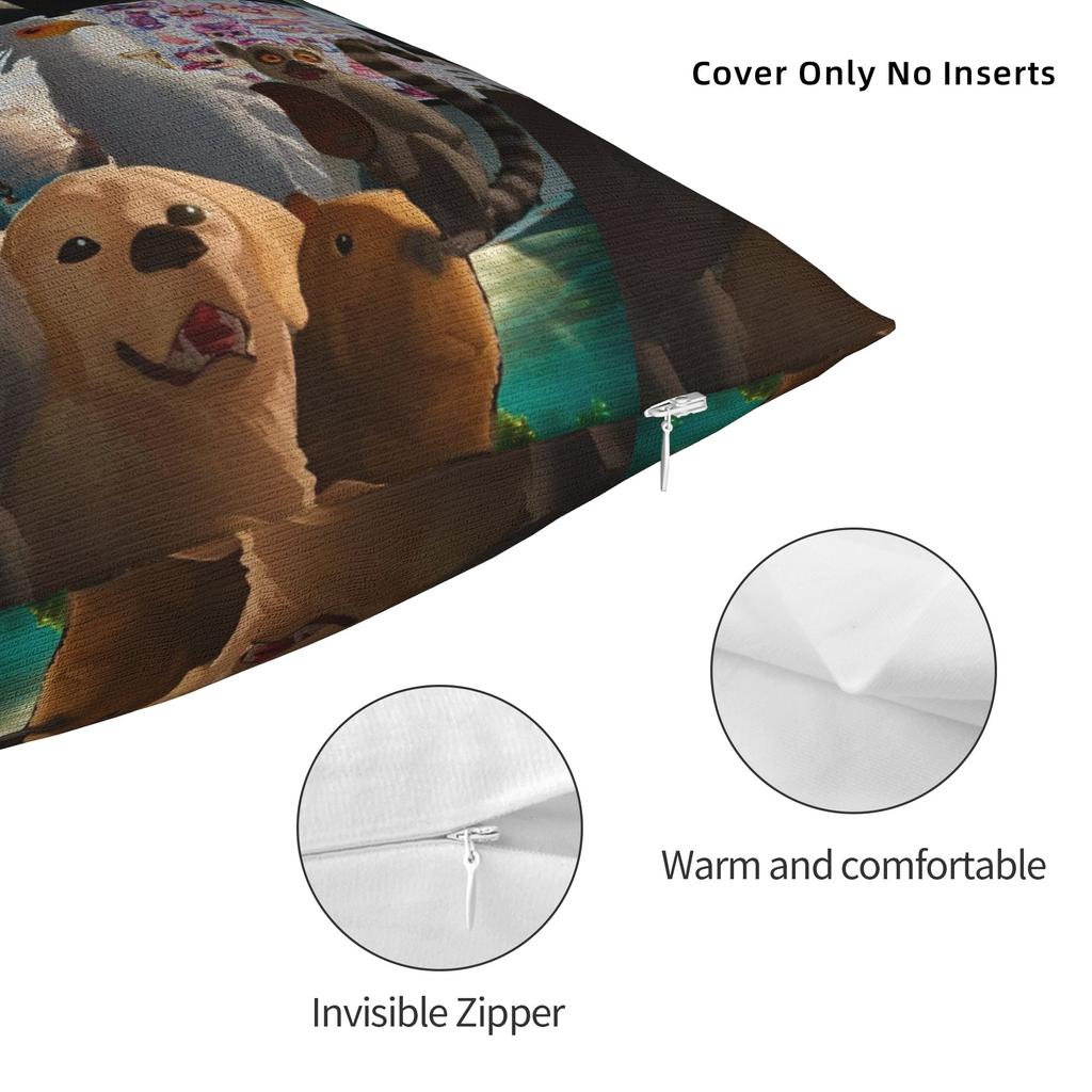 Flowing Movie Cat Pillowcase Printing Polyester Cushion Cover Decor Cartoon Animated Movie Pillow Case Cover Home Square