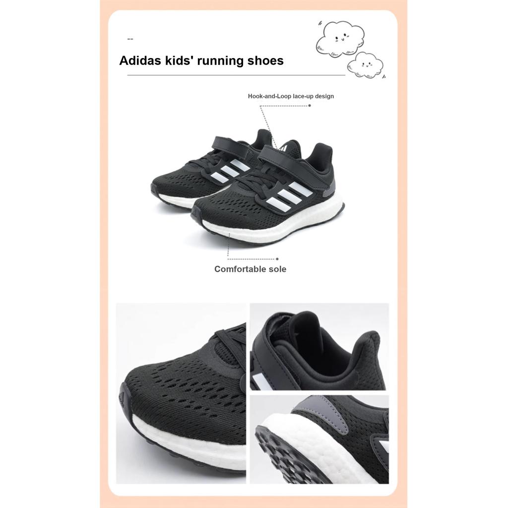 Adidas Pureboost 22 Klasyczne Retro Casual Antypoślizgowe Trwałe Buty do Biegania z Niską Cholewką Buty do Biegania dla Dzieci Szare Białe JI2052