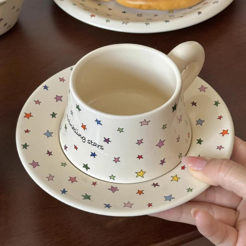 Керамическая кружка и блюдце «Звезда»