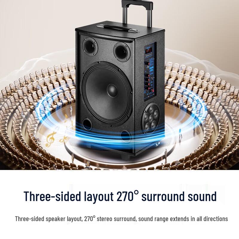 SAST High-Power Outdoor Trolley Speaker with Wireless Mic