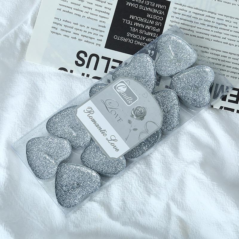 Love Heart-shaped Confession Romantic Creative Candles Qixi Tea Wax Valentine's Day Marriage Proposal Poses Gold Powder Small Candles