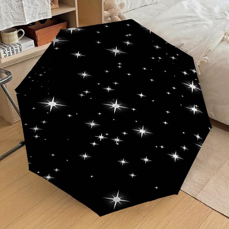 1PC stars space Umbrella-8-Rib Reinforced, Automatic Open, Lightweight & Durable, Cute Fashion Accessory for Outdoor, Beach or Casual Use, Beach Umbre