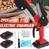 4 Inches 21V 2000mAh Rechargeable Saw With Battery Woodworking Pruning One-handed Garden Tool Red Mini Electric Chain Saw