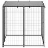vidaXL Kennel Black 110x110x110 cm Steel