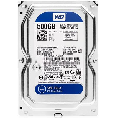 [Odnowiony] Dysk twardy Western Digital 500 GB, 7200 obr./min, SATA 6 Gb/s, pamięć podręczna 32 MB, wewnętrzny dysk twardy 3,5", seria Silver WD10EZEX, do komputerów stacjonarnych/laptopów (500