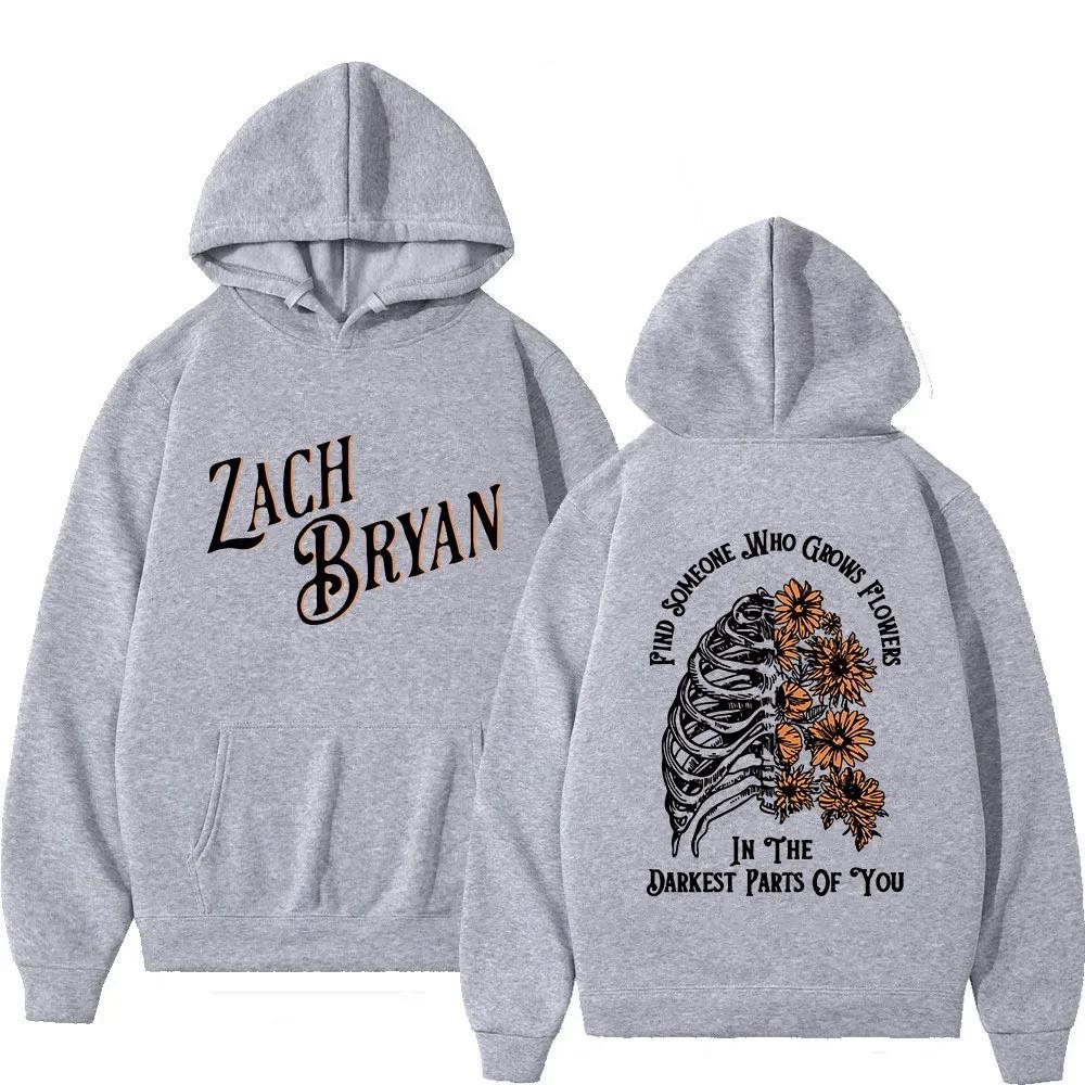 Fashion Autumn Winter Warm Zach Bryan Rap Singer Printed Men's and Women's Hooded Sweatshirt