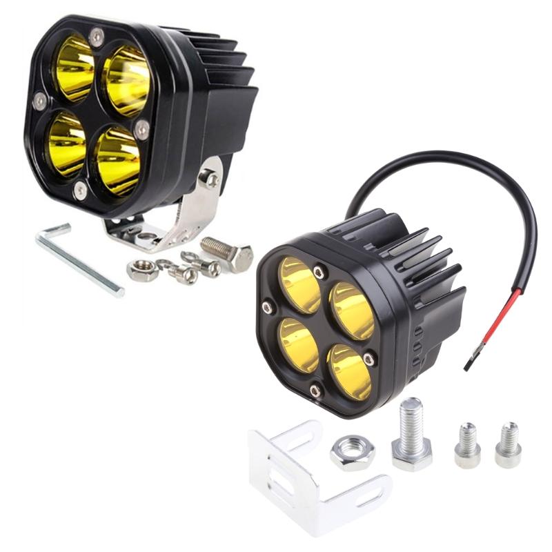 Universal 40W LED Work Light for Cars 6000LM Bright Spotlight with 4 Light Beads Energy Saving Amber Cube Light