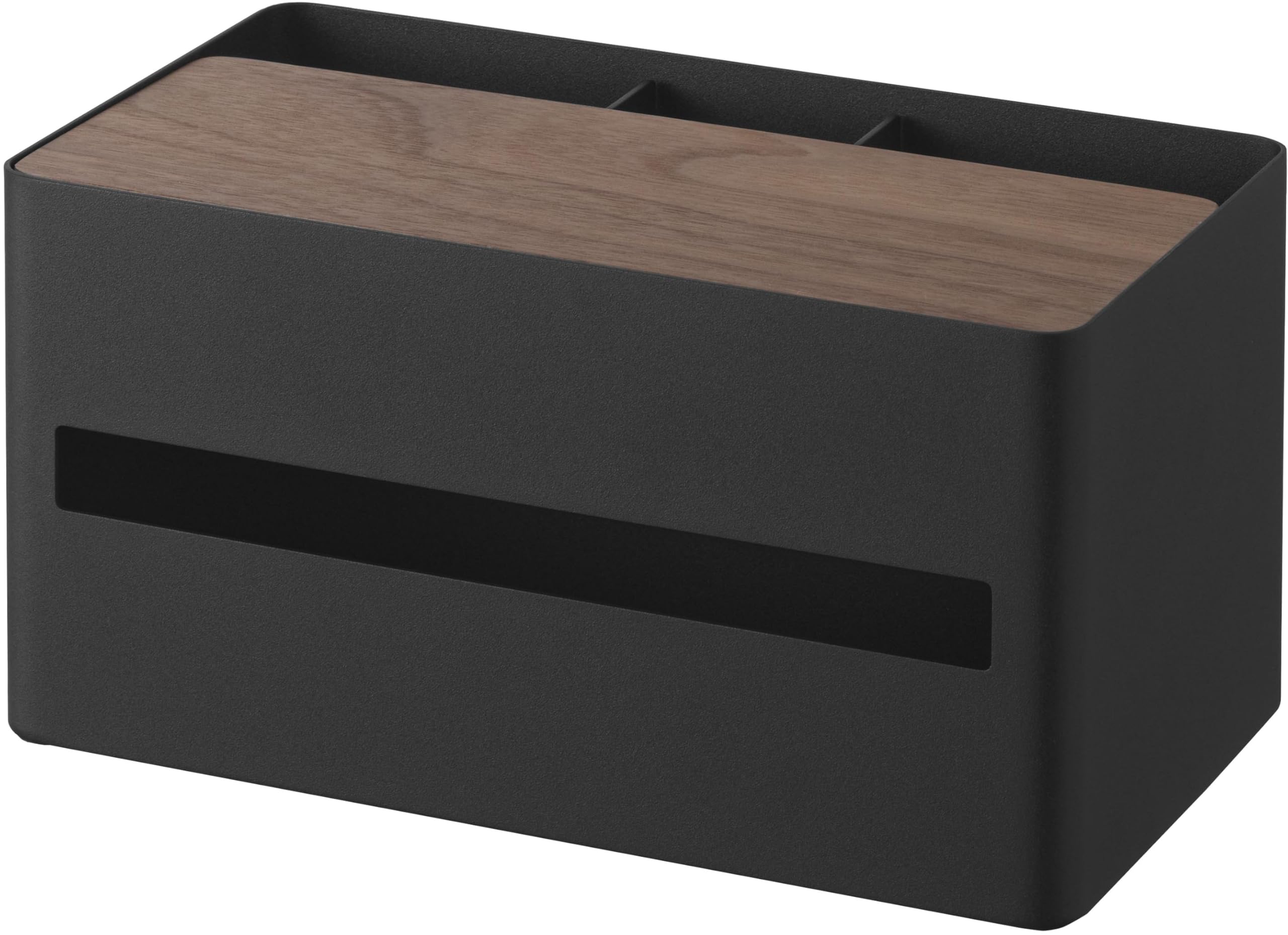 

Yamazaki RIN Storage Box with Adjustable Thick Tissue Box Remote Control 26cm W x D x Model 10414 Multi-functional Dividers, Brown, & Stand, 14.2cm