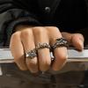 Vintage Hexagram Ring Set For Men, Trendy Hip Hop Men'S Finger Rings  Accessories