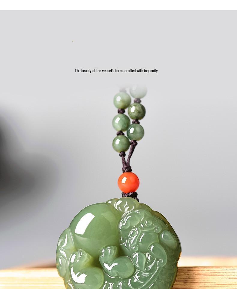 Natural Hetian Jade Pixiu Pendant, Exquisitely Carved with Ball for Men & Women