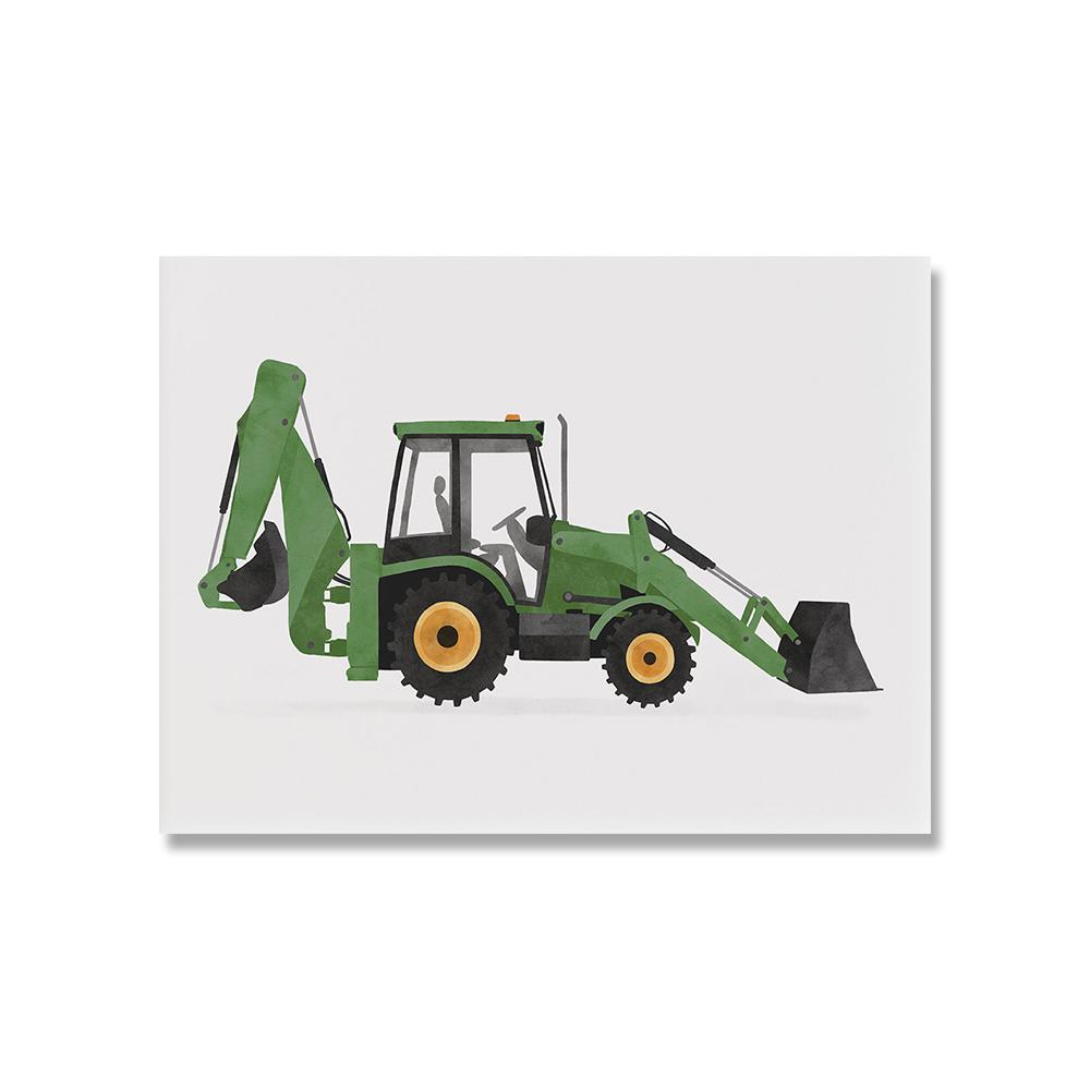 

Construction Vehicles Watercolor Art Canvas Painting Kids Room Decor Dump Truck Digger Bulldozer Posters and Prints Boys Gift No Frame 21*30cm No Frame