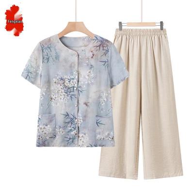 Fengxiao Mama Women's Summer Short-Sleeve Set