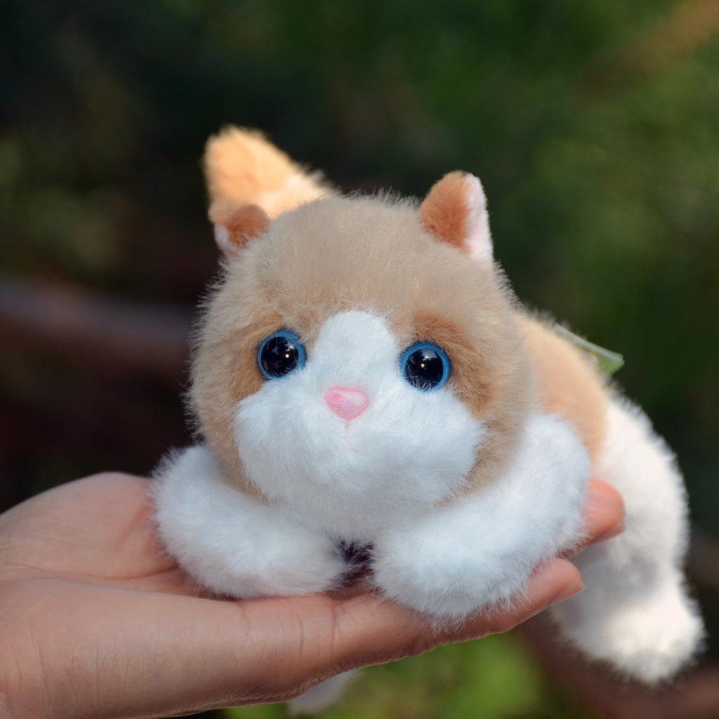 L18Cm Cute Kitten Plush Toy Yellow Male Kitten Shoulder-Resting Style Birthday Gift