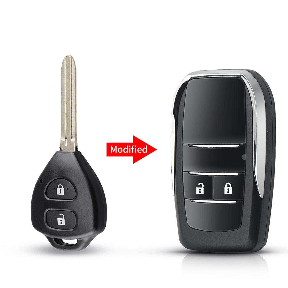 For Toyota Reiz Camry Rav4 Yaris Corolla 4Runner Avlo Crown Flip Modified 2/3/4 Buttons Fob Remote Car Key Shell Case