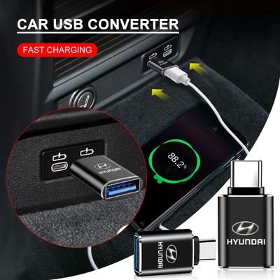 1 ks nabíjecí adaptér do auta Type-C na USB konvertor Autopříslušenství Pro Hyundai i30 Tucson Elantra Venue Palisade Terracan Accent Kona
