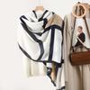 2025 New Cotton and Linen Feel Simple Color Matching Scarf Korean Version Fashion Foreign Style Travel Sunscreen Yarn