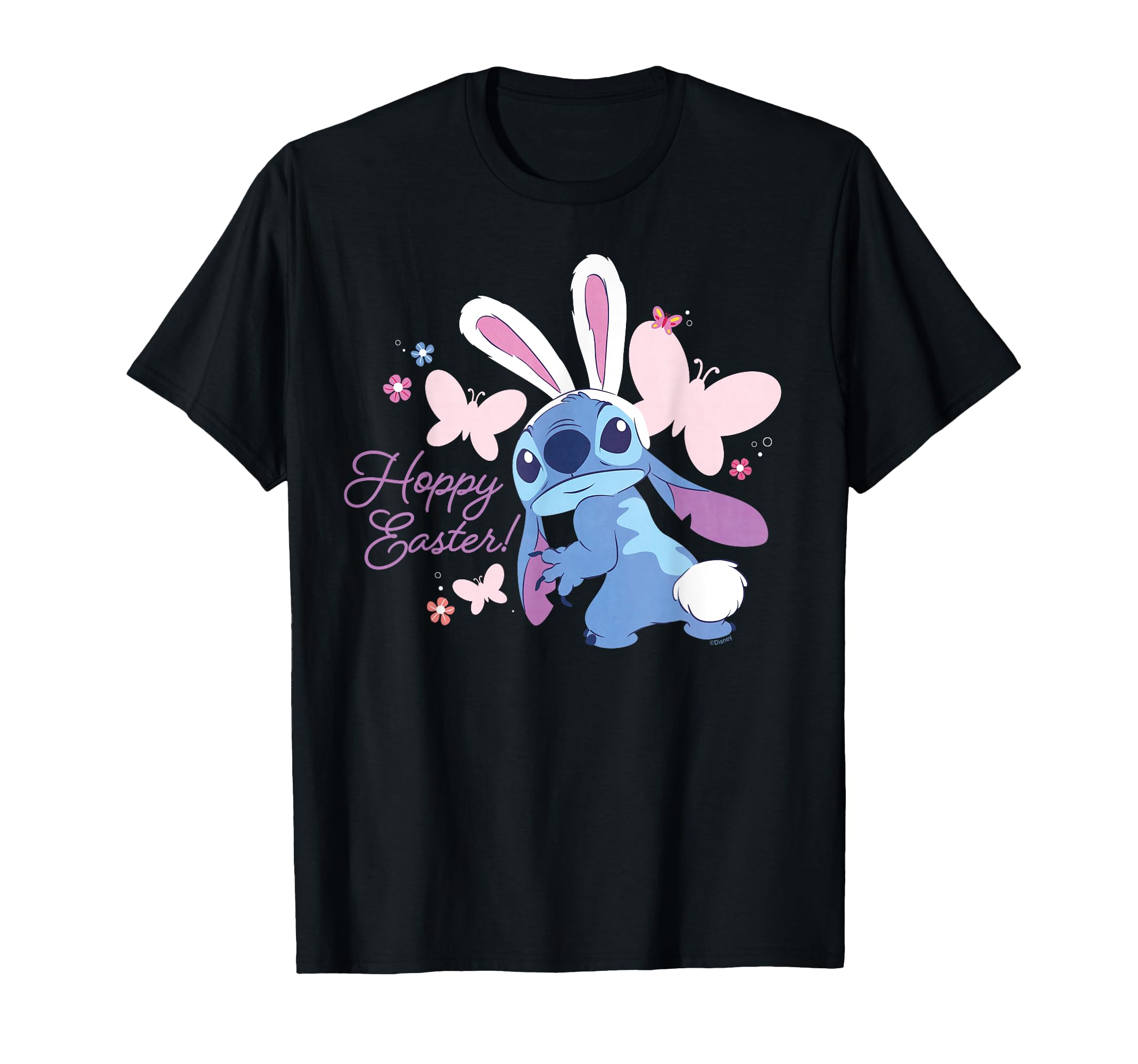 

Disney Lilo Stitch Hoppy Easter Bunny and Butterfly & T-Shirt чёрный
