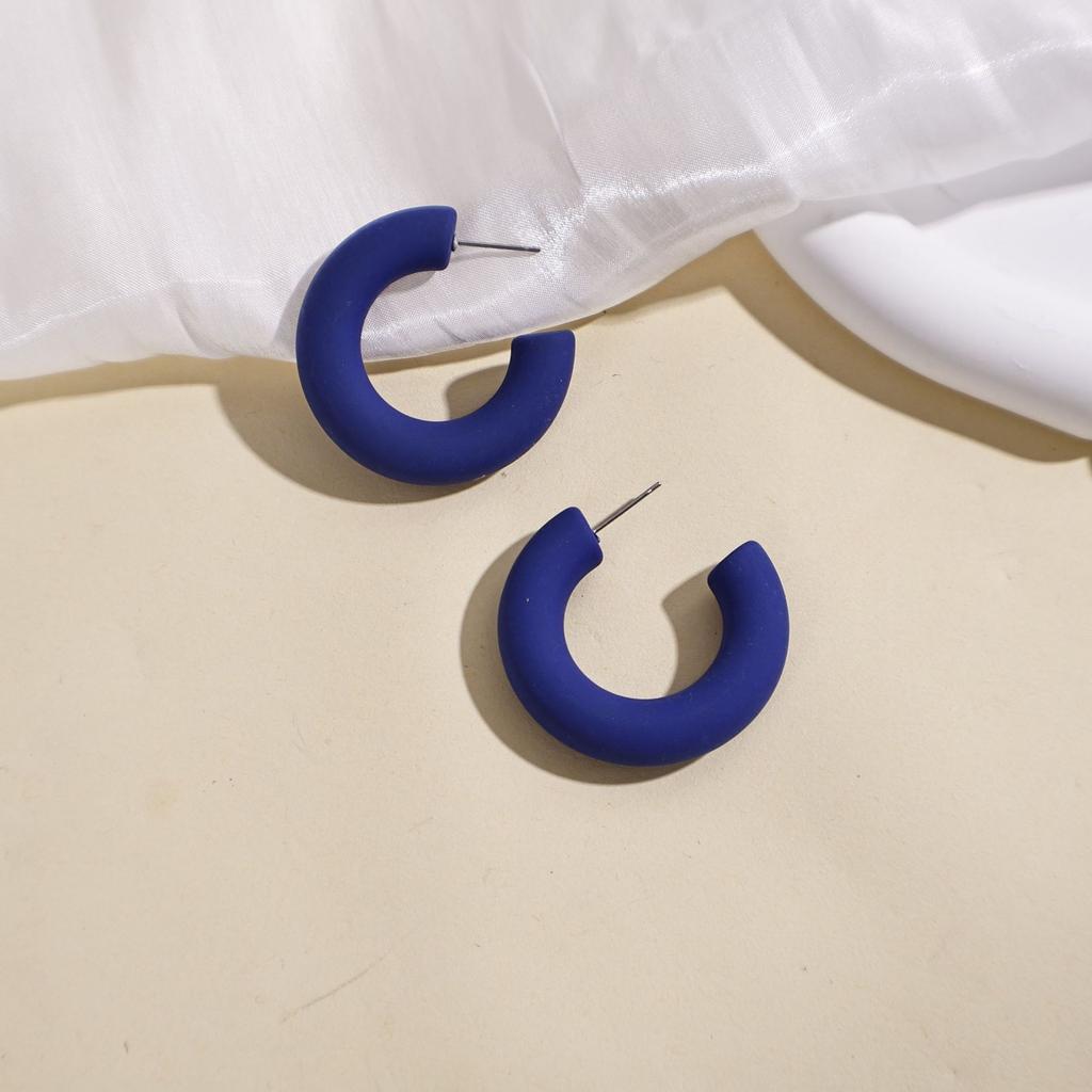 New Candy Color C Ring Stud Earrings Acrylic Earrings Simple and Fashionable Personalized C-shaped Earrings Ear Jewelry Women