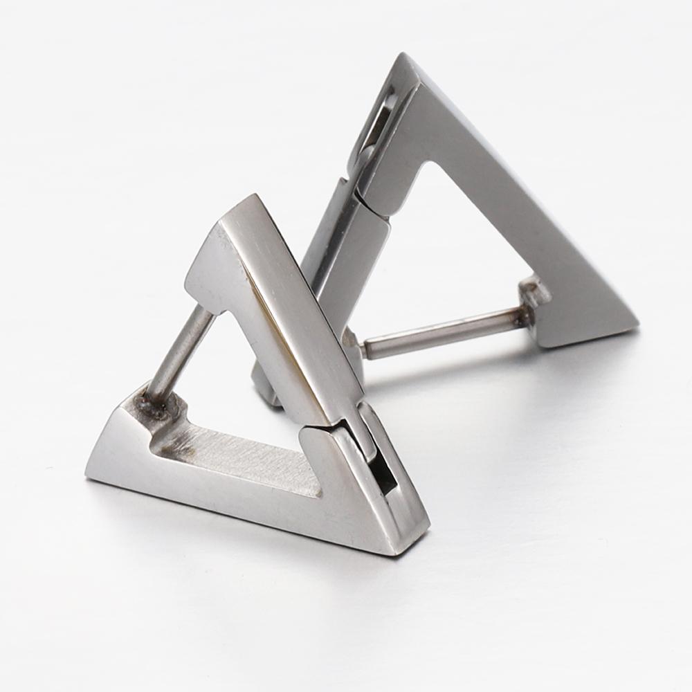 2-4pcs Stainless Steel Earrings Triangular Rectangle Earrings Hoop Fashion Jewelry Making DIY Women Men Punk Hiphop Bijoux