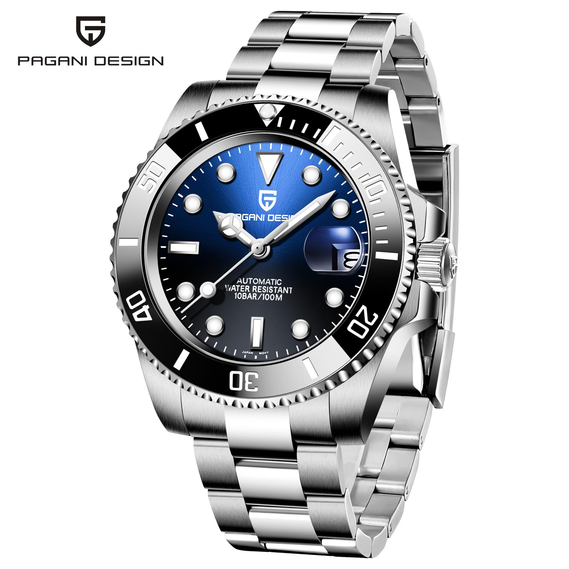 

Мужские автоматические механические бизнес-часы Pagani Design PD1661 Miyota 8215 Movement