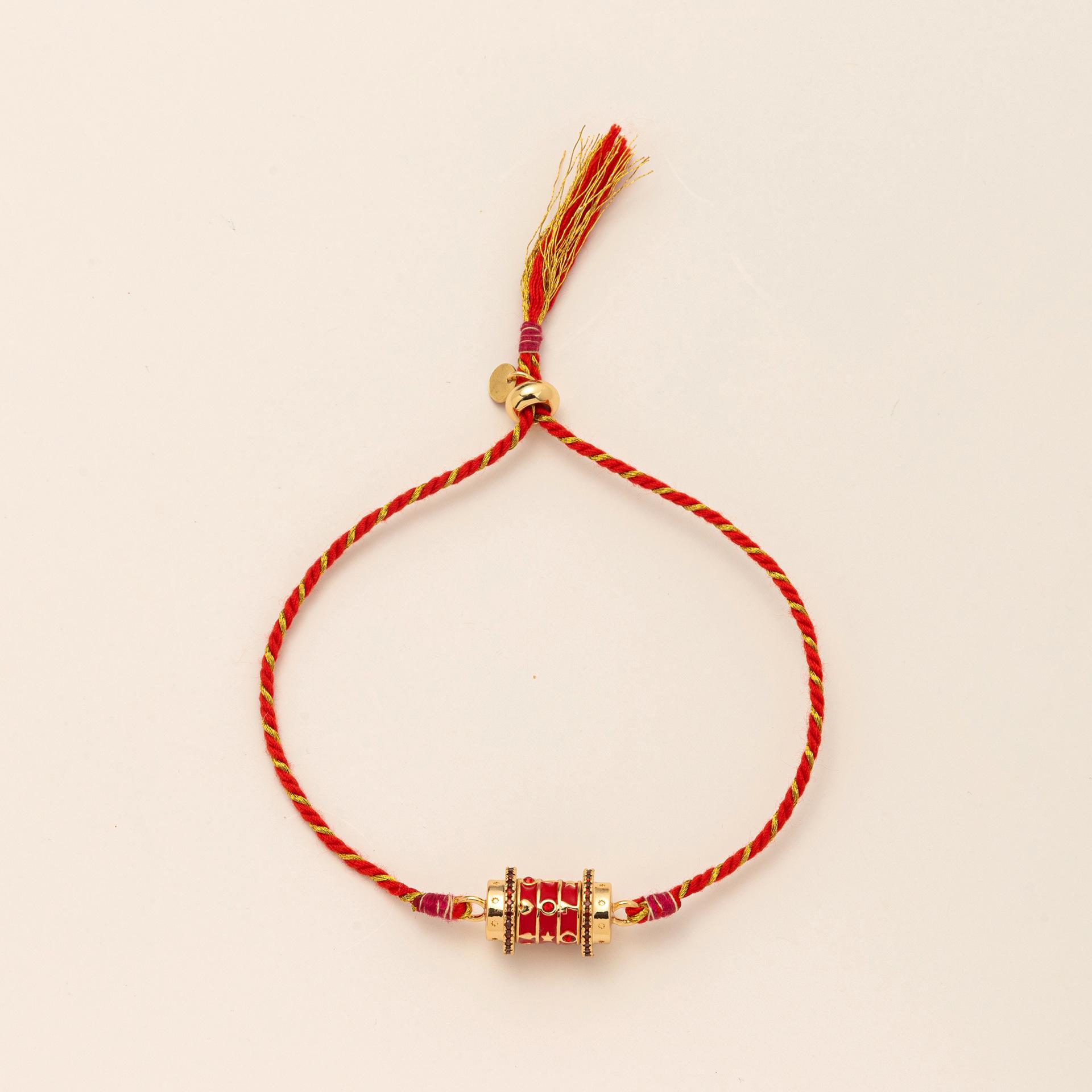 

Valentine S Day Color Tarot Card Color Rope Bracelet Niche Design Star Eye Pendant Gold-Plated Color Retention