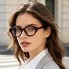 Cat's eye nerd glasses women's new fashion versatile street shot flat glasses European and American retro oval glasses frame