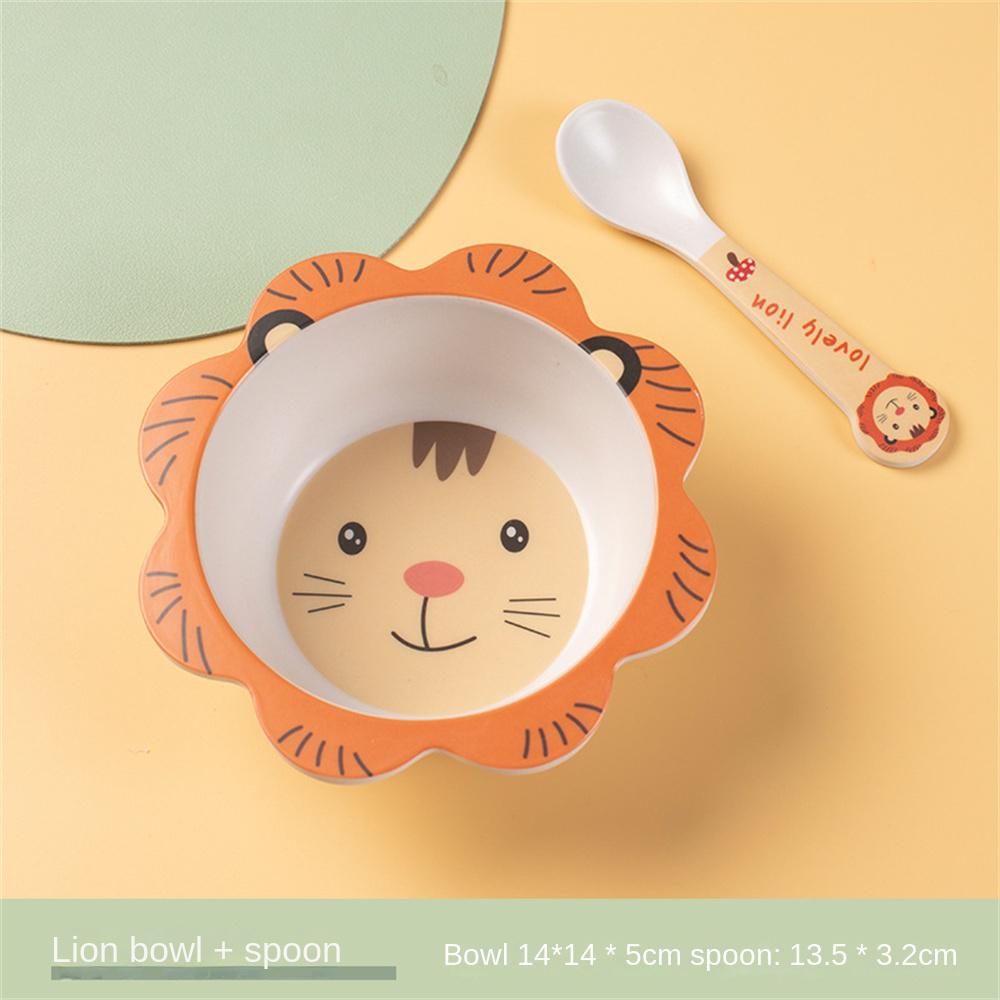 Conjunto de tigela e colher Tigela e colher combinadas em fibra de bambu Tigela infantil A borda da colher é redonda e lisa Talheres