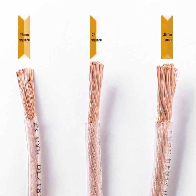 25 Sq. Pure Copper Ground Wire: High/Low Voltage Welding & Battery Jump Start Cable