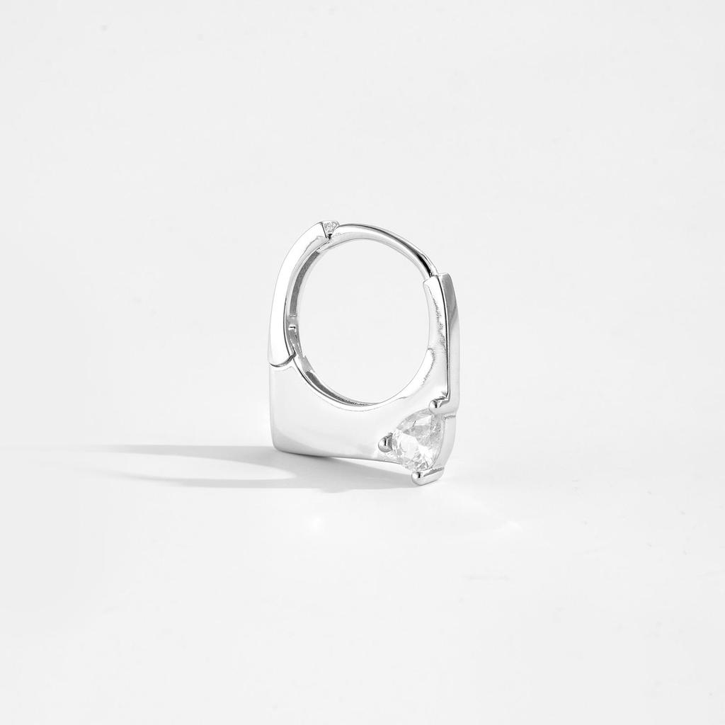 ANDYWEN 925 Sterling Silver Hoop Earrings 18K Gold Plated Ladies Earrings Irregular Cubic Zirconia Fine Jewelry