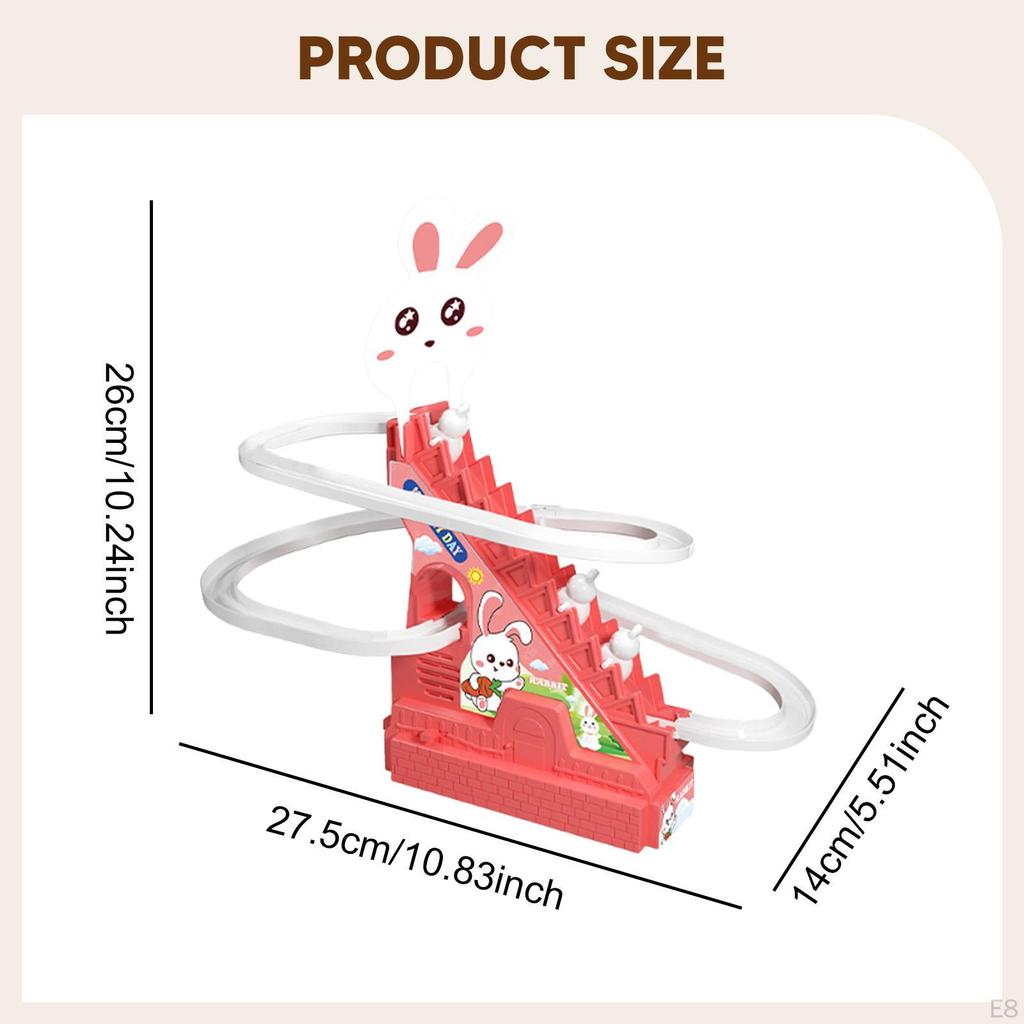 Climbing Stairs Slide Toy Interactive Cute Bunny Educational with Music Light Race Track