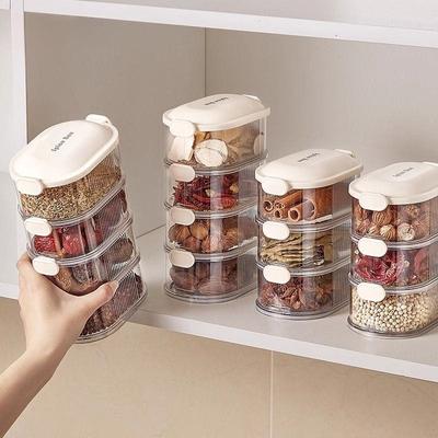 Spice Storage Box, Household Kitchen Pepper and Star Anise Storage Box, Condiment and Seasoning Sealed Jar, Compartments Box