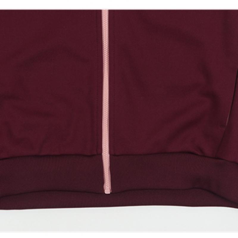 New Balance Women S Semi Crop looSe Fit Collared Zip Up Burgundy