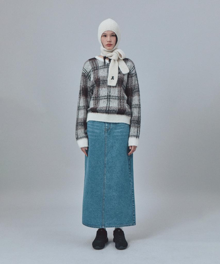 Rest And Recreation Check Pattern Hairy Sweater - Ivory