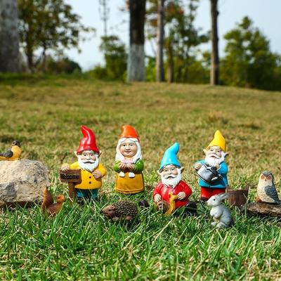 10 Stück/Set Mini Garten Dekoration Harz Handwerk Weihnachtsgeschenke Geburtstagsgeschenke Zwerg Tiere Figuren Ornamente