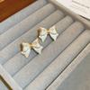 Silver Needle Korean Diamond Bow Earrings Versatile Fashion Temperament Earrings Niche Design Earrings Light Luxury Premium Sense